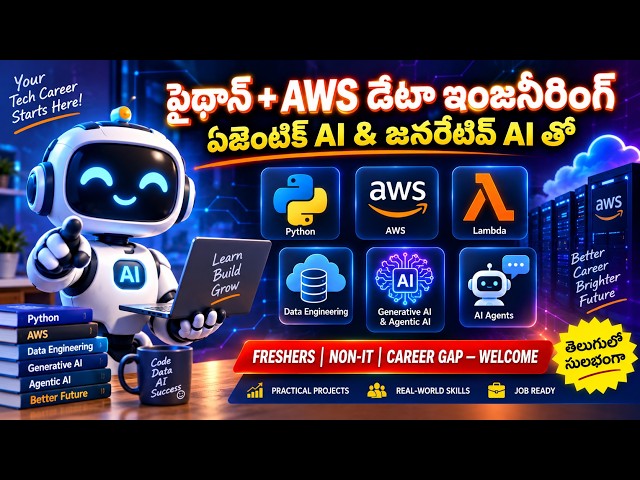 డేటా ఇంజనీర్ కావాలా? Python + AWS + GenAI Course in Telugu | Freshers & Non-IT Welcome