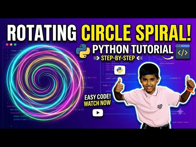 How to Draw a Rotating Circle Spiral in Python! 🌀 Python Turtle Graphics Tutorial
