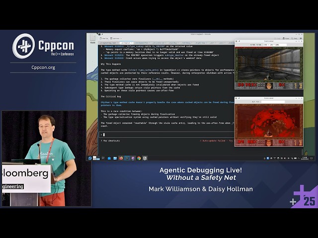 Agentic C++ Debugging Live! - Without a Safety Net - Daisy Hollman & Mark Williamson - CppCon 2025