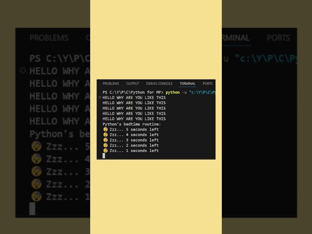Python’s SLEEP FUNCTION 😴 (Why Your Code Needs a Nap) #python #coding #shorts