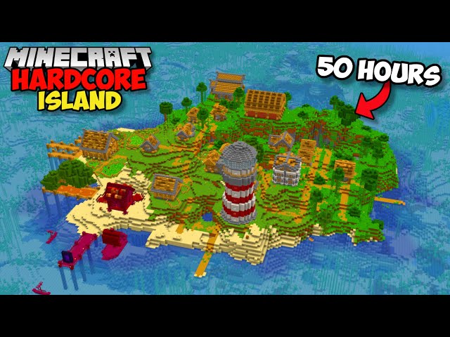 I Survived 50 HOURS On A DESERTED ISLAND in Minecraft Hardcore