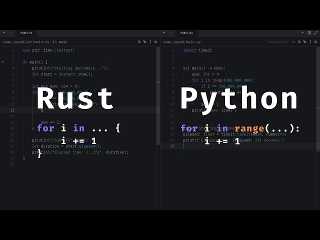Rust vs. Python speed comparison
