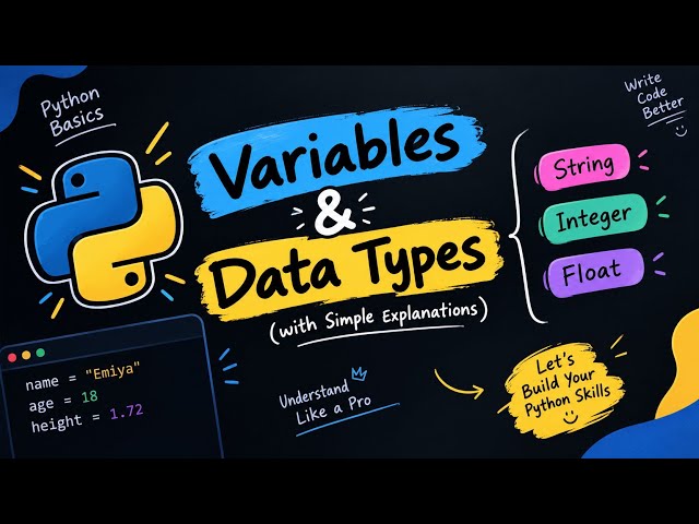 Variables & datatypes|python for beginners|easy to understand |variables and datatypes from scratch 