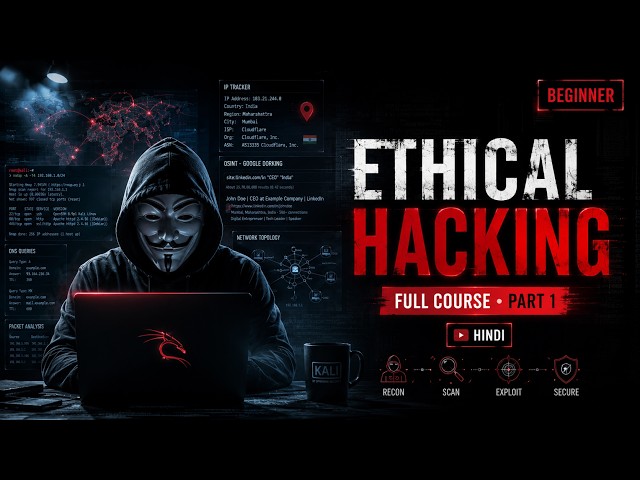 Ethical Hacking Full Course (Part 1) 🔥 Complete Networking, Linux & OSINT for Beginners | Hindi