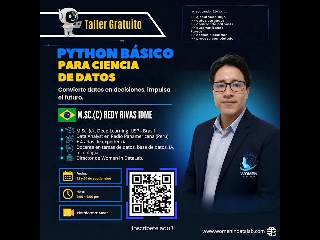 Taller Python básico para Ciencia Datos - Msc(c) Redy Rivas Idme (Sesión 02)