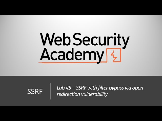 SSRF - Lab #4 SSRF with whitelist-based input filter | Long Version