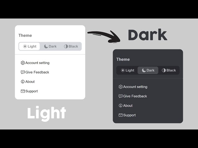 How to Design Setting Menu Using HTML, CSS and JavaScript + [Dark mode]
