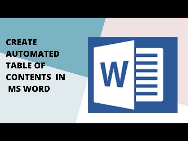 How to create table of content in Word under two minutes