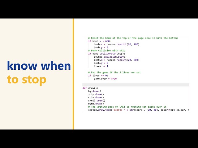 A boolean flag in Python — remembering that the game has ended
