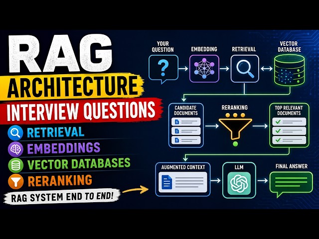 RAG Architecture Interview Questions: Retrieval, Embeddings, Vector Databases & Reranking
