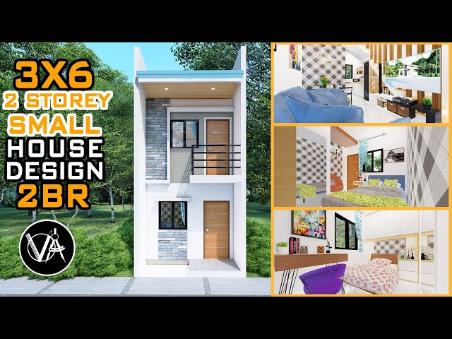 3X6 2 Storey Small  House Design | Perspective