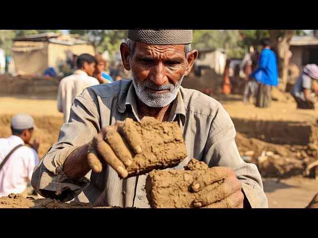 OLD MAN MAKING HAND MADE MUD BRICKS #mudbrick #bricksmaking