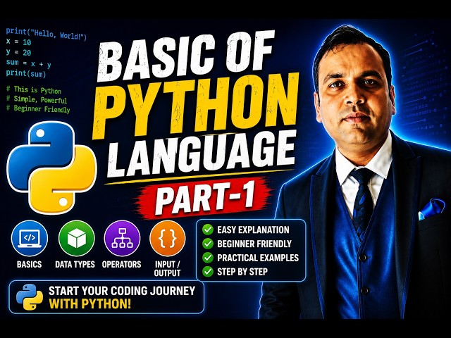 Basic of Python Language | Python Basics for Beginners | Python Tutorial in Hindi | Part 1