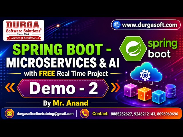 SPRING BOOT - MICROSERVICES & AI tutorials || Demo - 2 || by Mr. Anand On 22-09-2026 @10PM (IST)