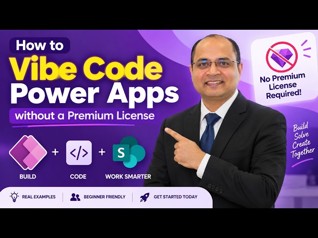 How to Vibe Code Power Apps Without a Premium License    Step by Step Guide
