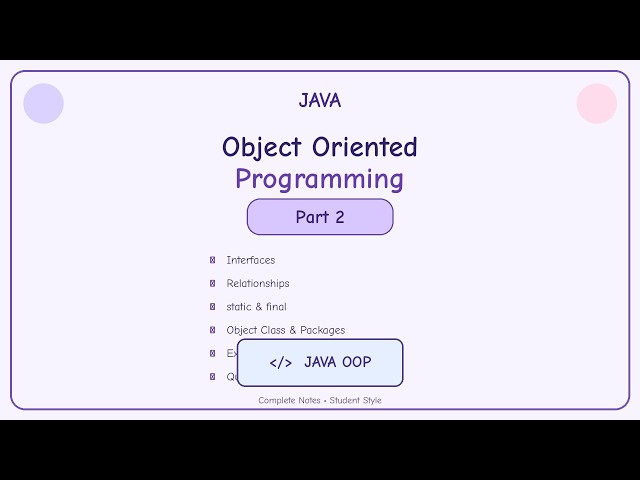 OOP Notes Part 2 | Object Oriented Programming | Easy CS Notes