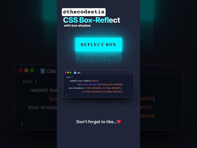 CSS Reflect Box with Box Shadow @thecodestix