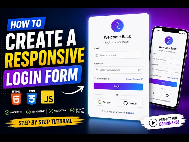 How to create responsive && animated login form|| part1(index.html)