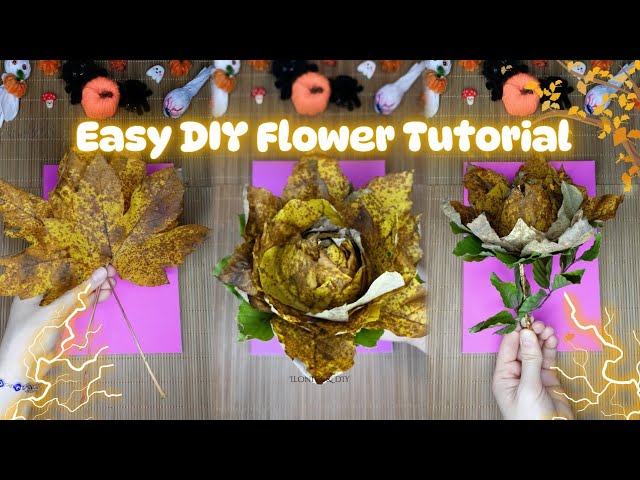 How to Make a ROSE from FALL LEAVES | Easy DIY Flower Tutorial