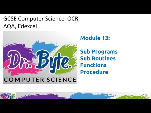 GCSE Computer Science Programming | Functions, Subroutines & Procedures (OCR J277 / AQA 8525)