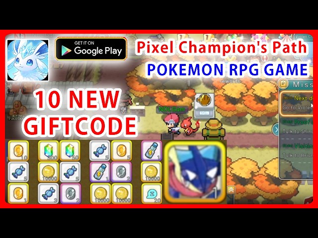 How To Redeem Code Pixel Champion's Path | All 10 Giftcodes & Gameplay (Pokemon Game Android)
