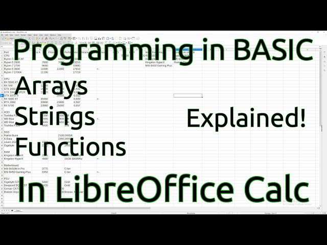 Macro Programming in LibreOffice Calc with BASIC - Arrays, Strings and Functions
