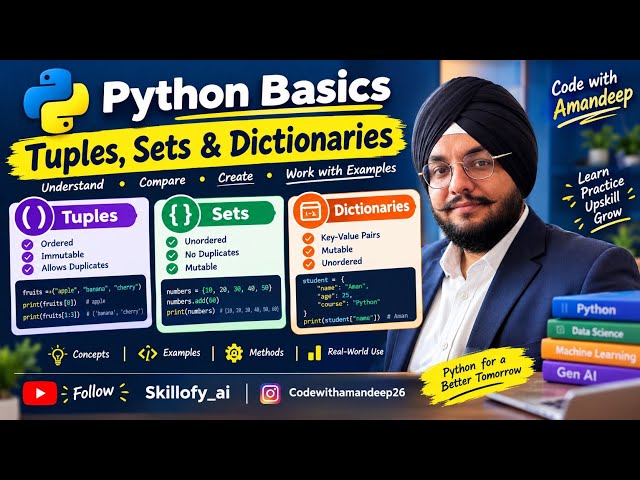 Tuples vs Sets vs Dictionaries in Python | Python Basics for Beginners #python #pythonbasics #tuple 