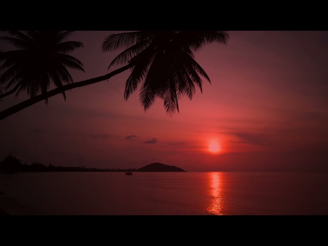 10 Hours of Relaxation - Beach Sunset, Red Sky