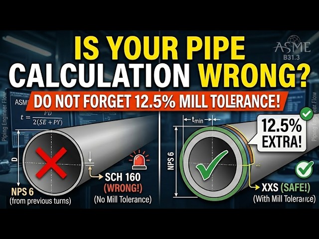 Masterclass: ASME B31.3 Pipe Wall Thickness Calculation (Avoid the Mill Tolerance Error!)