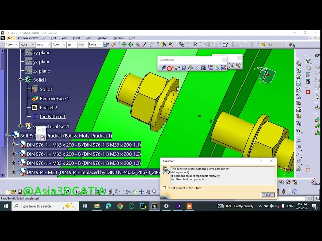 آموزش کتیا (Catia)دستور  Reuse pattern در محیط #Assembly