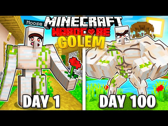 I Survived 100 Days AS A IRON GOLEM in Hardcore Minecraft!