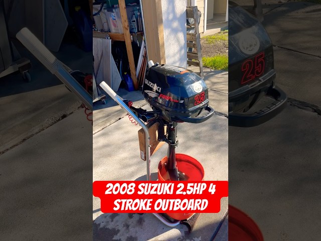 Testing this 2008 Suzuki 2.5HP outboard motor after multiple carb cleans. #suzuki#4stroke#boat