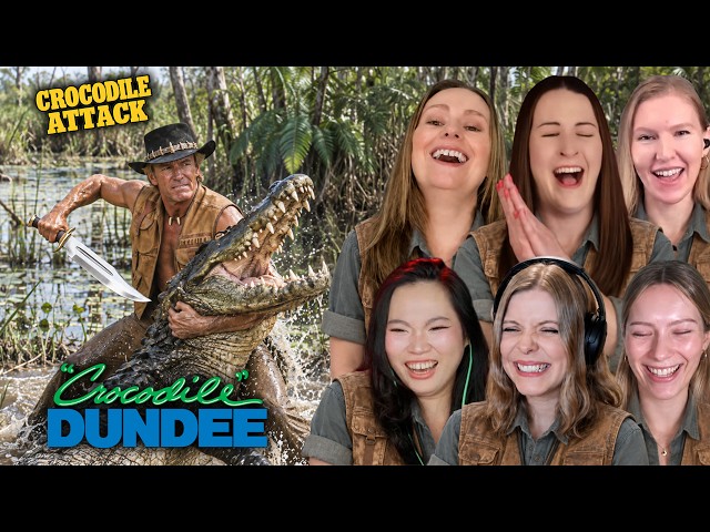 Crocodile Dundee (1986) – "Dundee Kills a Large Crocodile" STUNNED | Reaction Compilation
