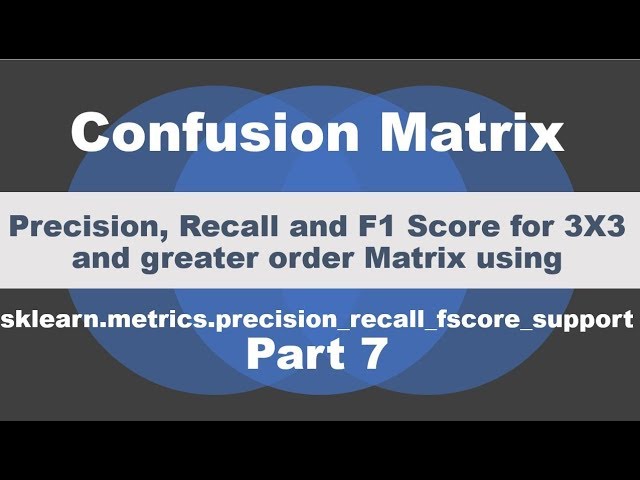 Confusion Matrix | ML | AI | Performance measure using Precision Recall and F1 Score - P7