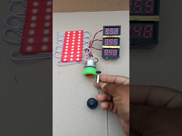 DIY Project: Magnet 🧲 Drives 775 Armature → 2 Generators ⚡ → 30 LEDs 💡 | DC Moving Coil Voltmeter Te