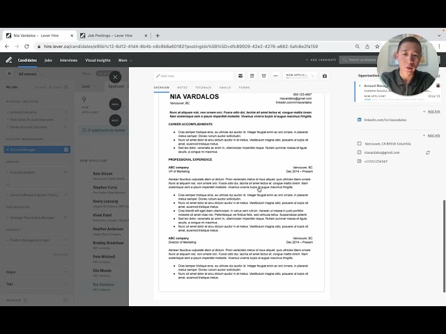 Lever ATS Review/Demo – How a recruiter can rapidly screen candidates + simple screening questions