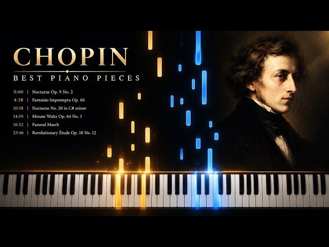 Chopin Best Piano Pieces | Nocturne, Fantaisie-Impromptu, Funeral March, Revolutionary Étude