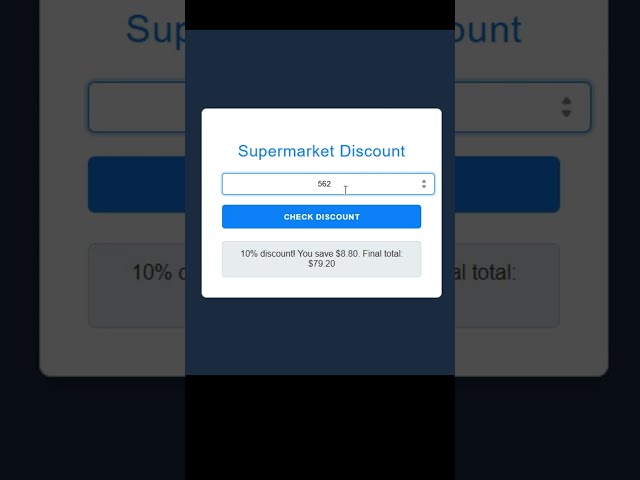 JavaScript Discount System | Supermarket Bill Calculator with If Else