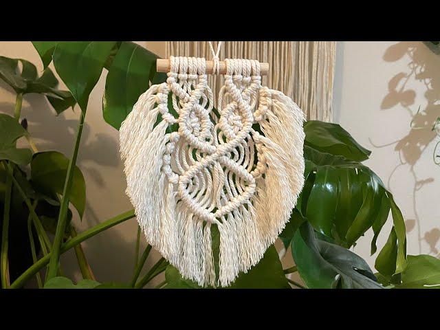 Macrame wall hanging made with 3 basic knots.