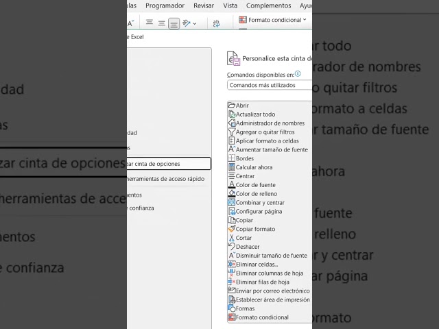 Organiza los menús de Excel a tu manera #exceltips #excel