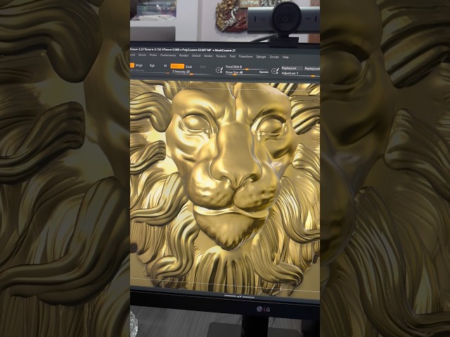 First time sculpting a Lion in ZBrush Learning, improving, and enjoying the process 🔥 #lionhead