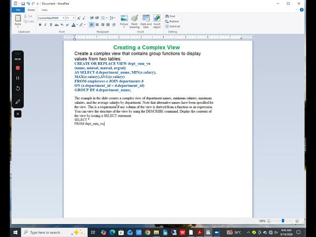 Oracle Tutorial # 41 of 50 for beginners