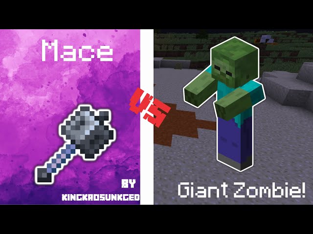 ✔ Mace Weapon VS 🧟‍♂️ Giant Zombie - Minecraft: Java Edition