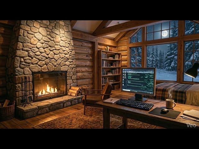 Cozy Cabin Ambience 🏔️ Lofi Study Music for Deep Focus & Coding