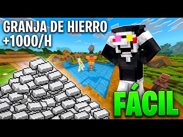 LA GRANJA DE HIERRO MÁS FÁCIL PARA MINECRAFT BEDROCK 26.52 ⛏️ (+1000/H)