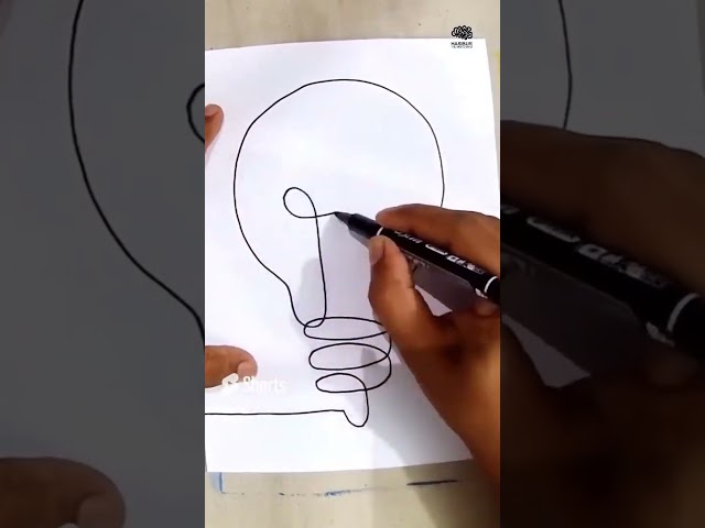 One line art a bulb #shorts