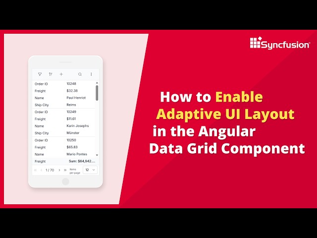 How to Enable Adaptive UI Layout in the Angular Data Grid Component