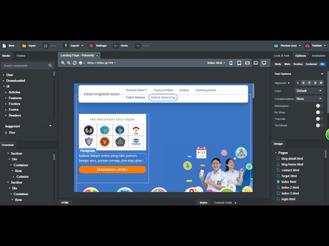 Demo Landing Page For E-Learning