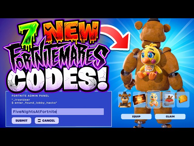ALL 7 *NEW* Fortnitemares LOBBY HACK Codes! (FNAF)
