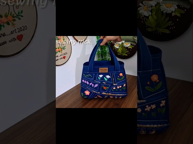 easy way to sew a luxury bag from old jeans#shorts #handbag#sewingtricks #handmade #stylish bag